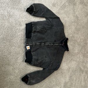 90s Faded Black Red Lined Carhartt Zip Jacket